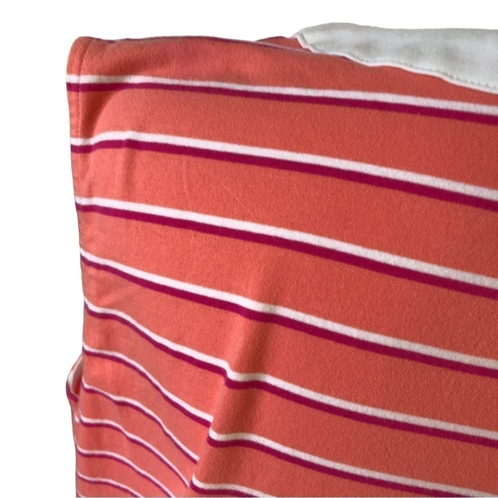 Nautica Sleeveless Shift Tee Dress Women L XL Orange with Red White Stripes - Picture 5 of 7